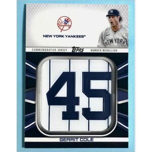 2022 Topps Black NY Yankees GERIT COLE Jersey # Medallion Card #JNM-GC ser/299